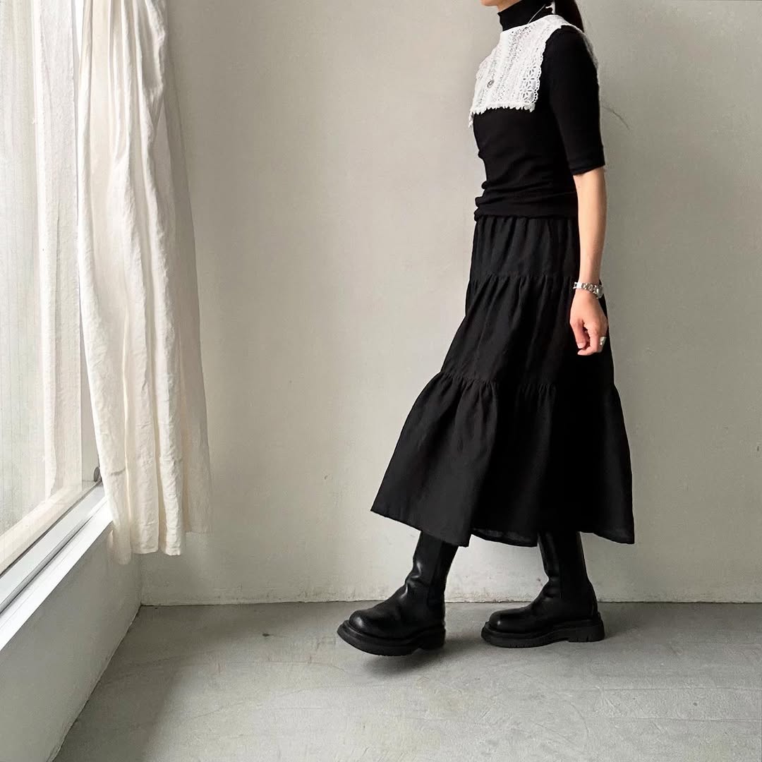 R&D.M.Co デンズリーリネンティアードスカート