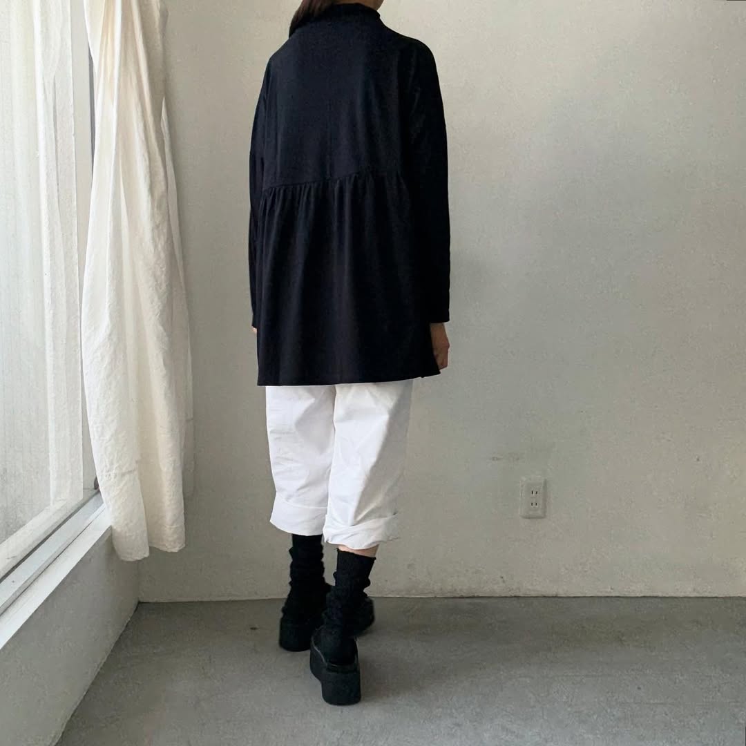 homspun 天竺ハイネックギャザープルオーバー
