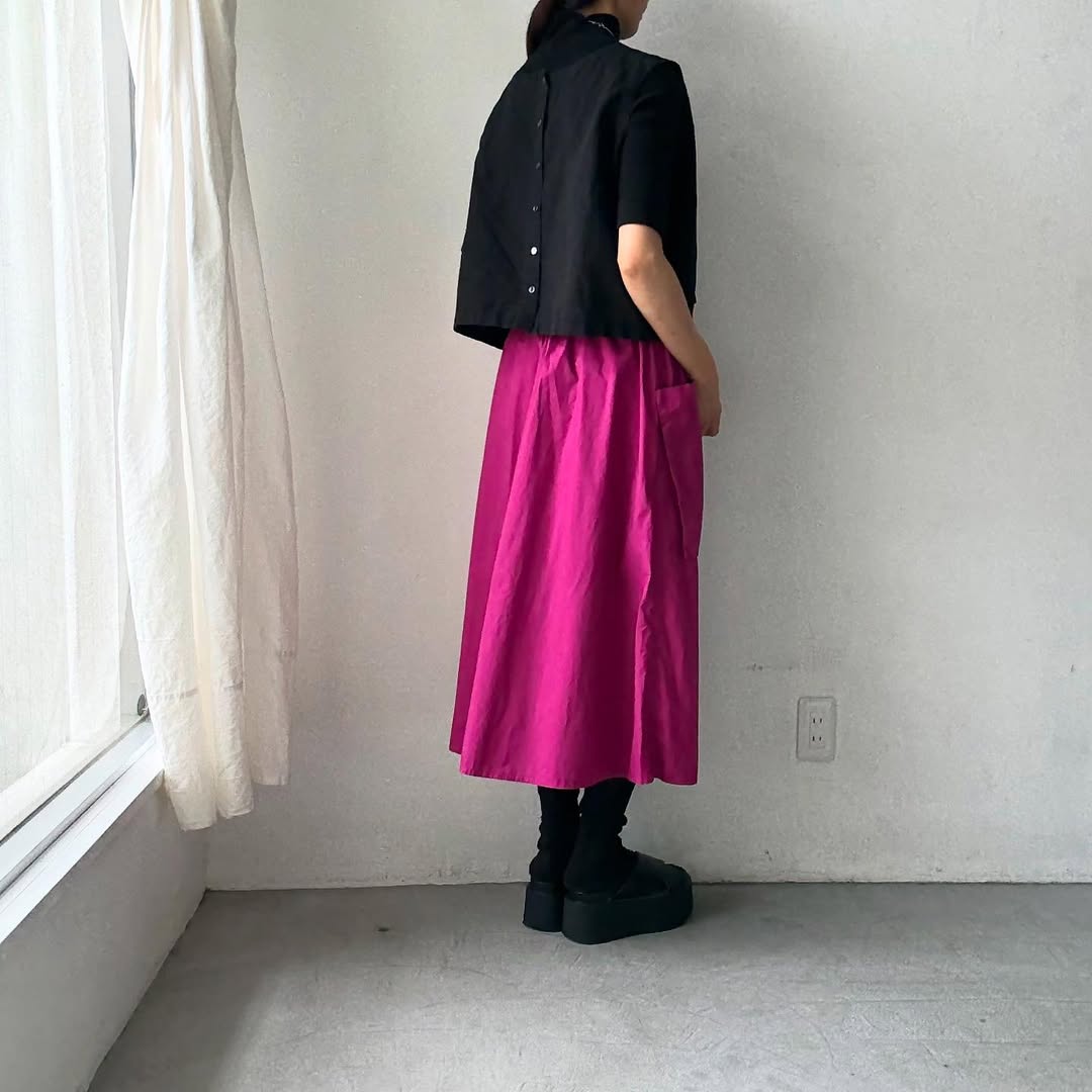 R&D.M.Co ガーメントダイタイプライターポケットスカート パンジーS