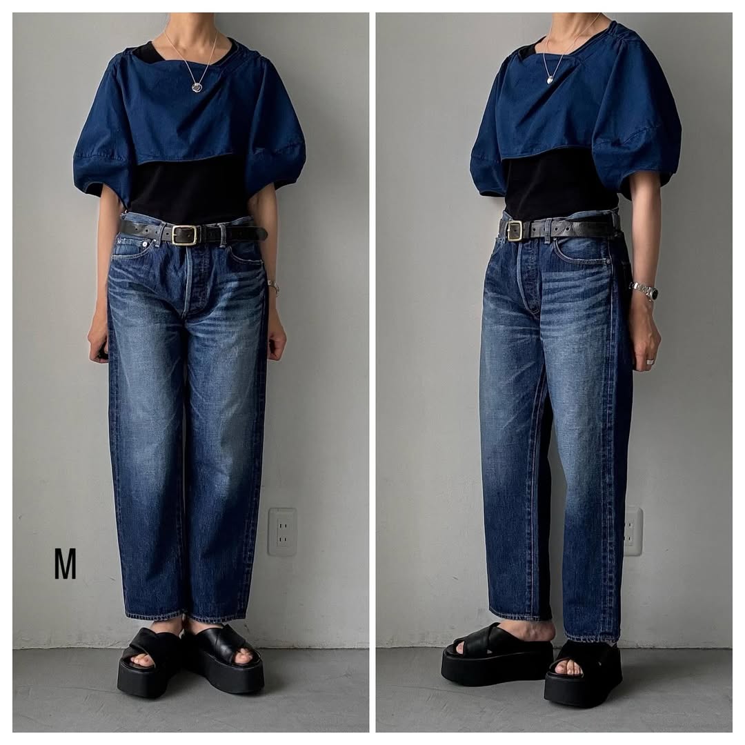 R&D.M.Co ストレートデニムパンツ(ヴィンテージライク) インディゴ