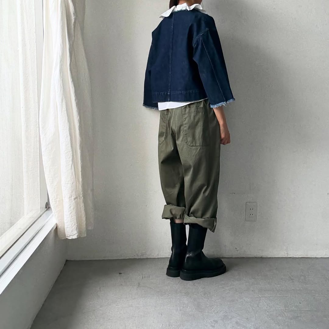 homspun 高密度ウエポンギャザーパンツ グリーン