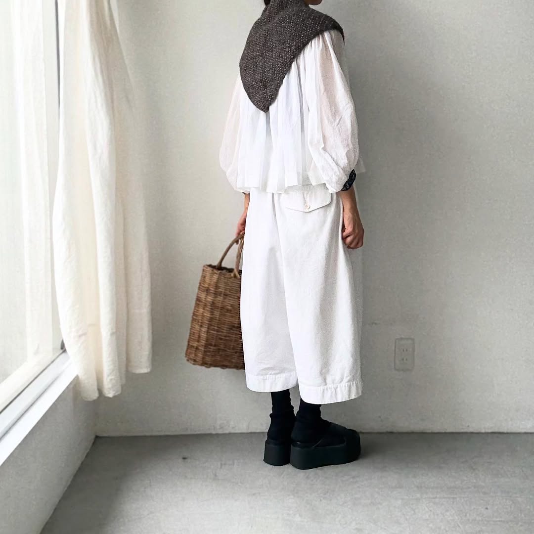 Karakoram アルパカコットントライアングルスカーフ ダークブラウン