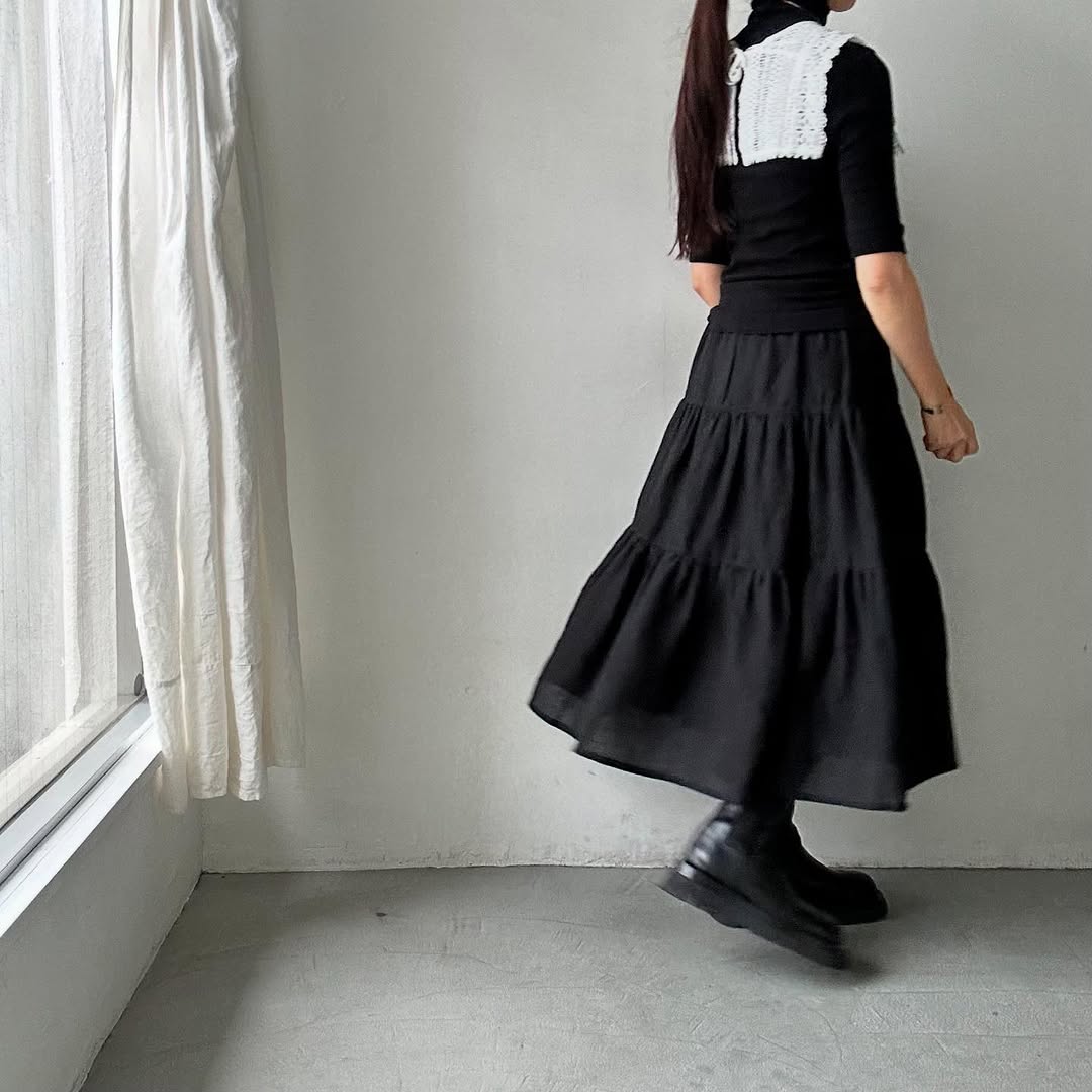 R&D.M.Co デンズリーリネンティアードスカート