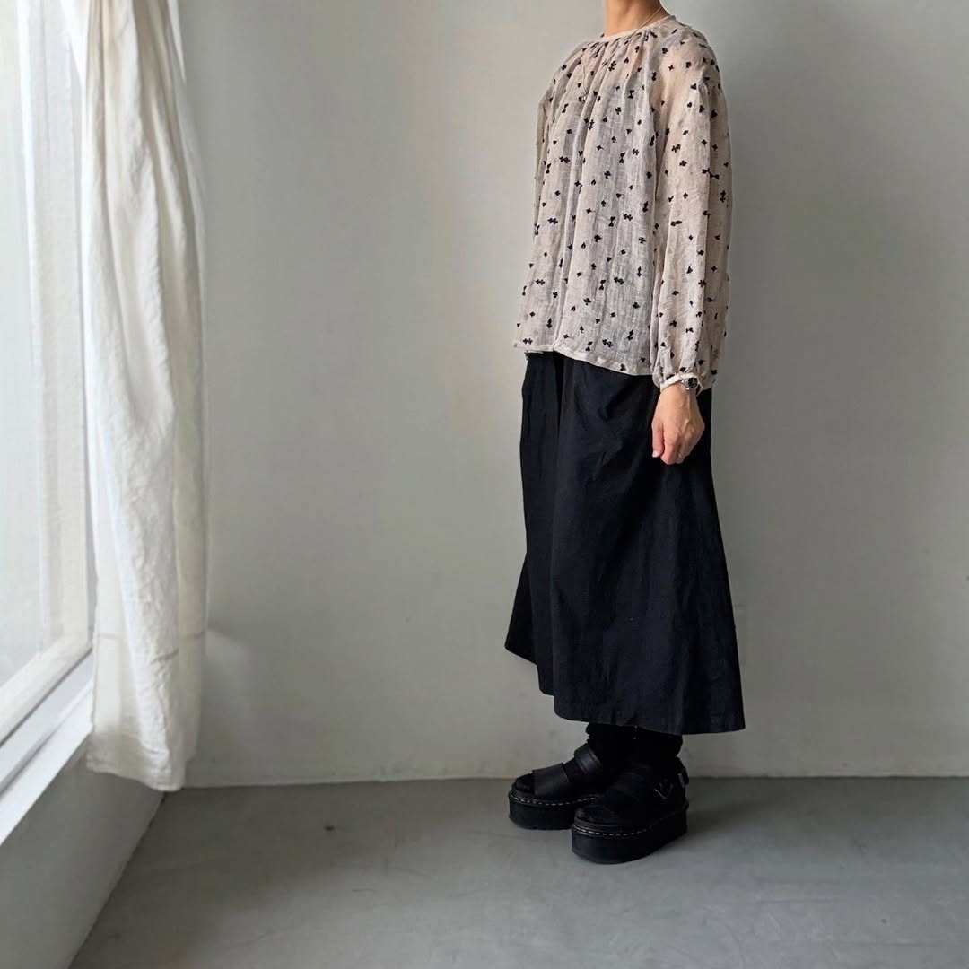 kijinokanosei ソリティアリネンガーゼスモックブラウス