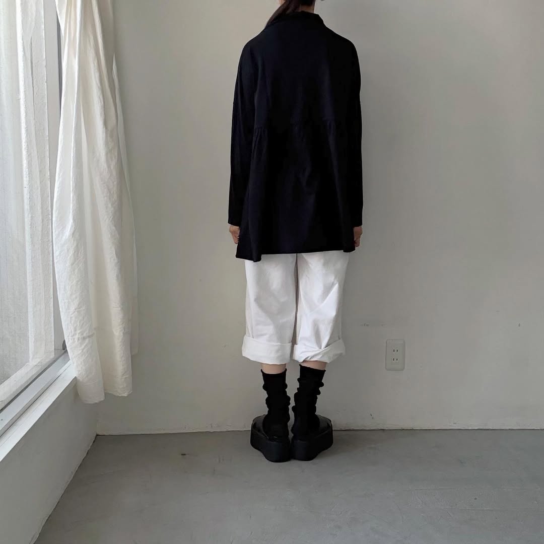 homspun 天竺ハイネックギャザープルオーバー