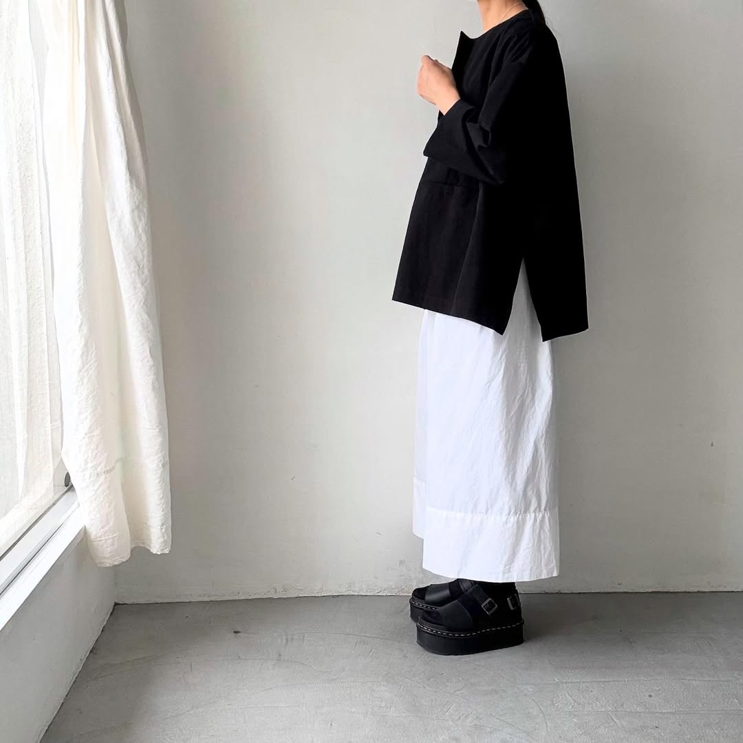atelier d'antan Bouvetコットンプルオーバー ブラック