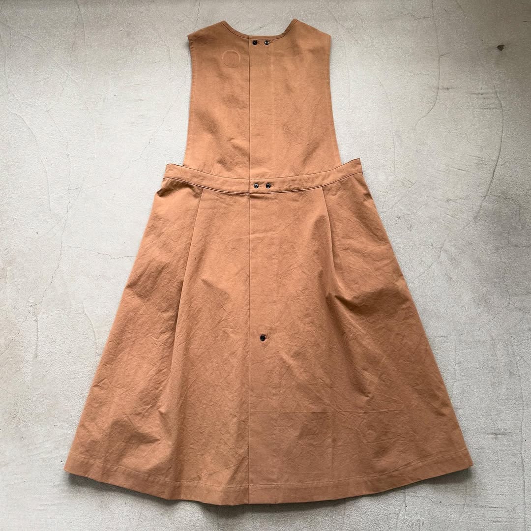 atelier d'antan kobell コットンエプロンドレス カーキ