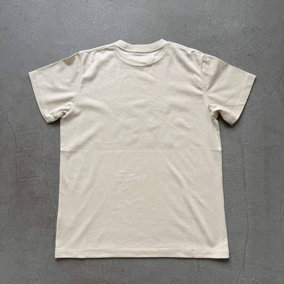 OLDMANS TAILOR ブラシストロークプリント半袖Tシャツ ナチュラル