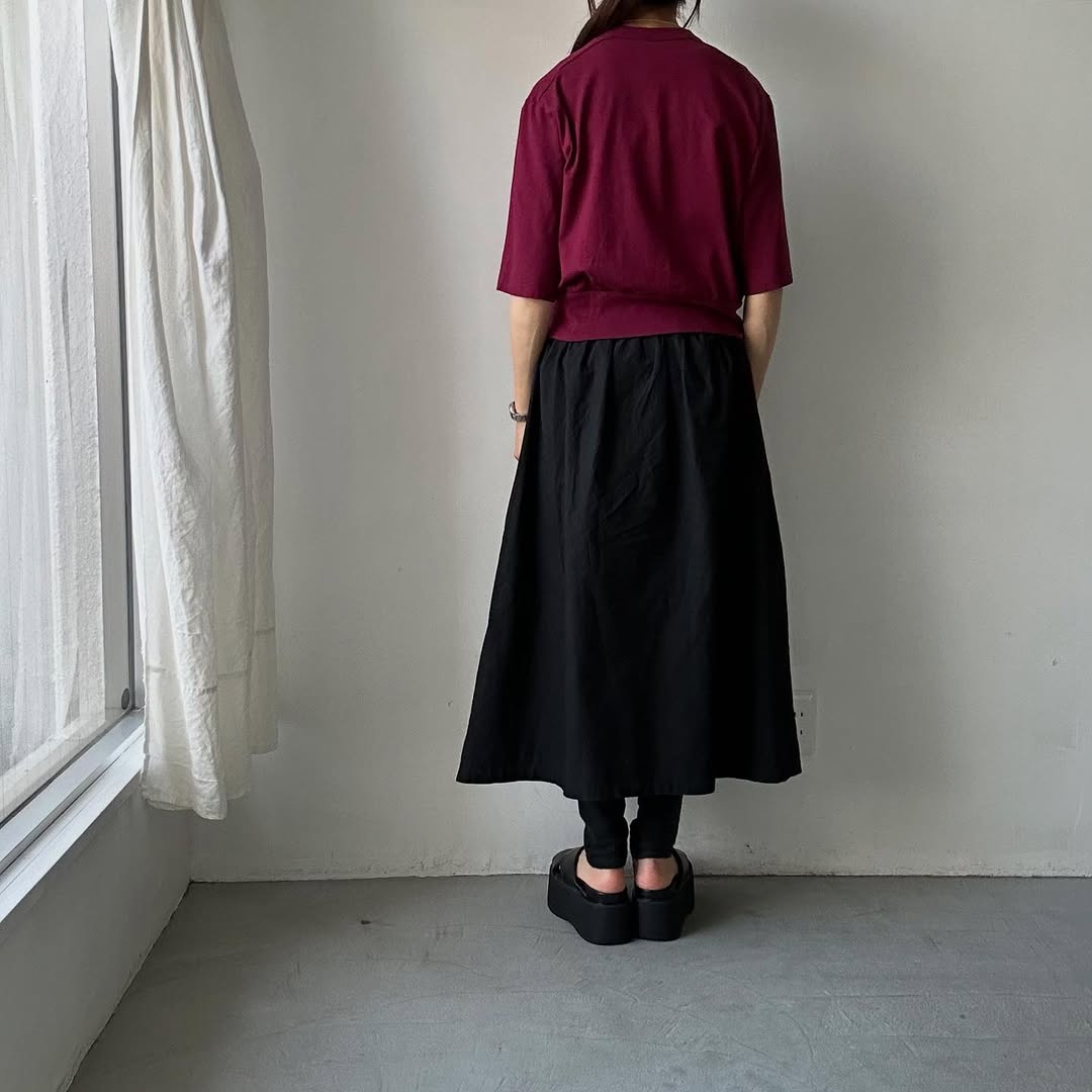 homspun 天竺5分袖カーディガン グレープ