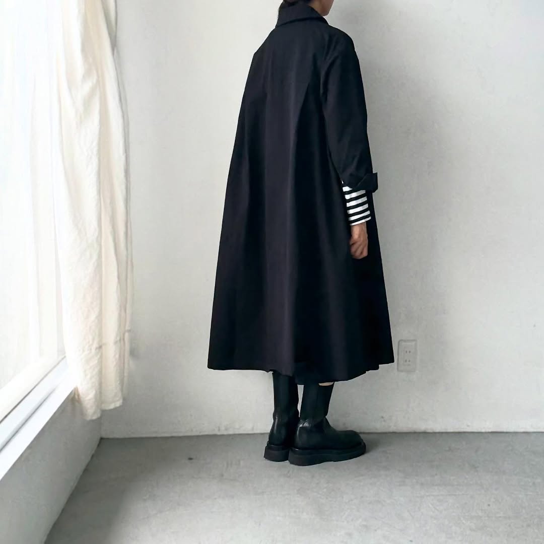 atelier d'antan Girardコットンコートワンピース ブラック