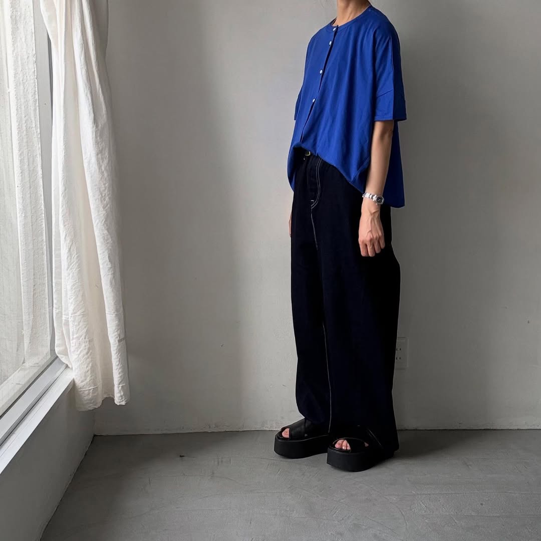 Linenya Tシャツカーディガン ブルー