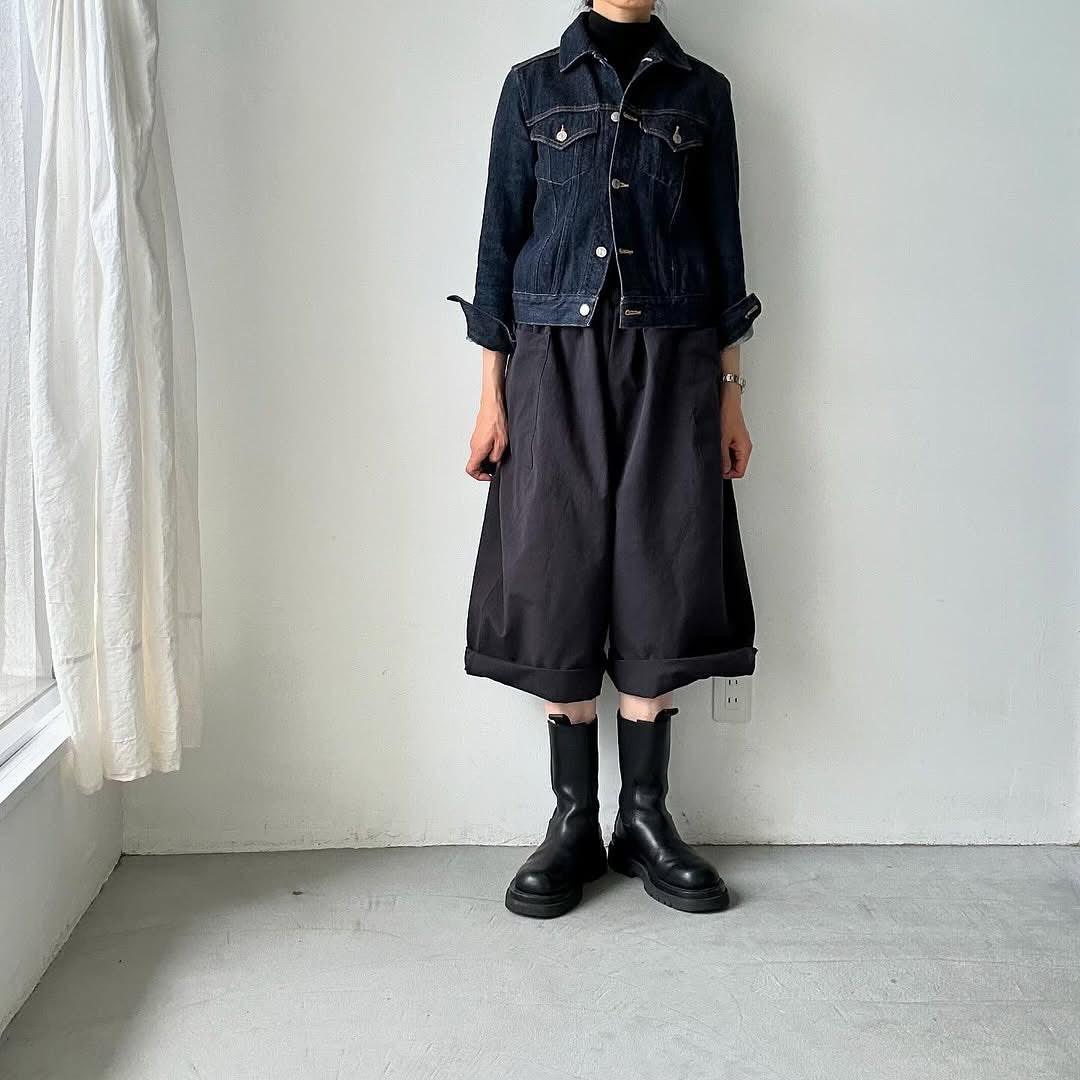 atelier d'antan Perriereコットンワイドパンツ ダークグレー