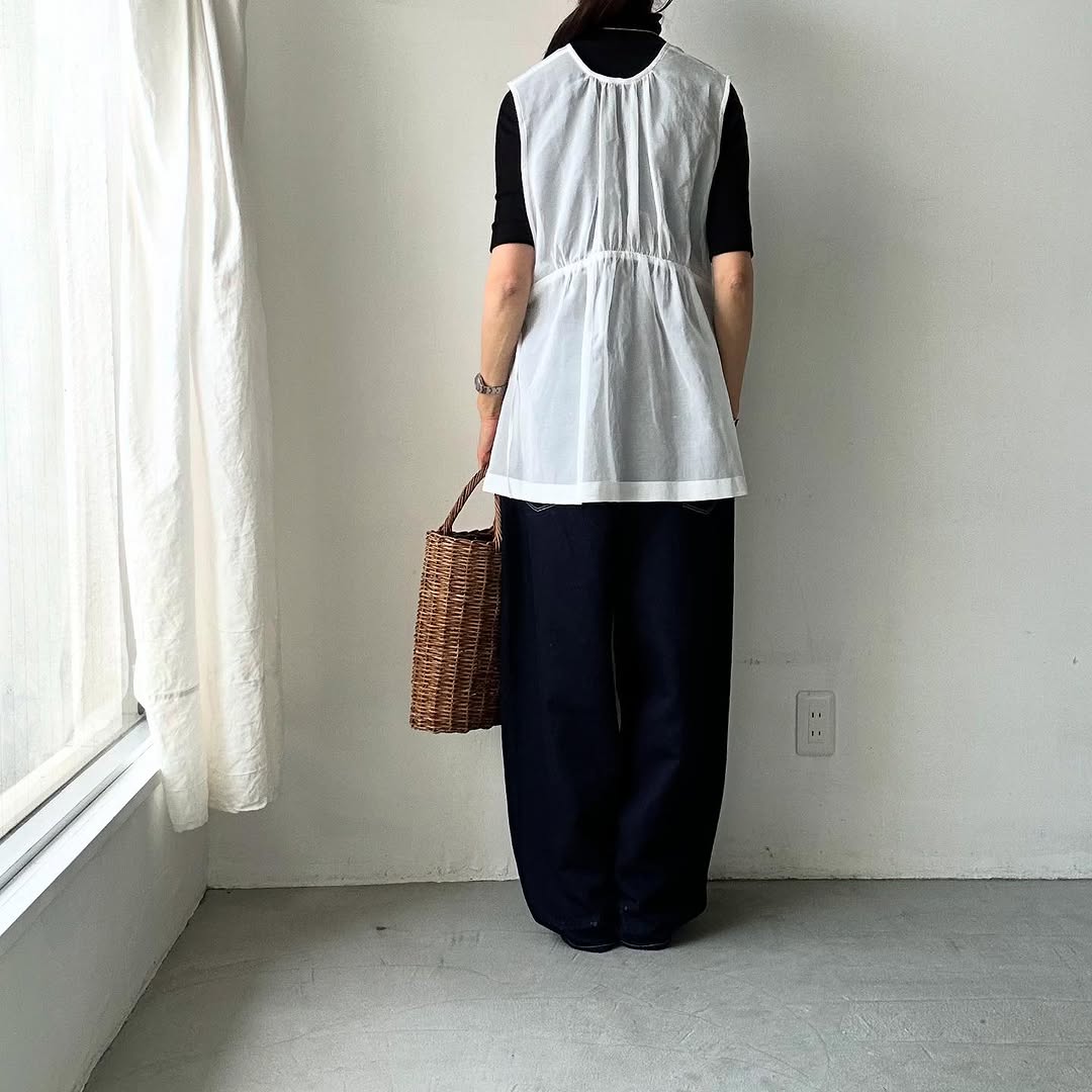 TENNE HANDCRAFTED MODERN コットンオーガンジー2wayショートドレス ホワイト