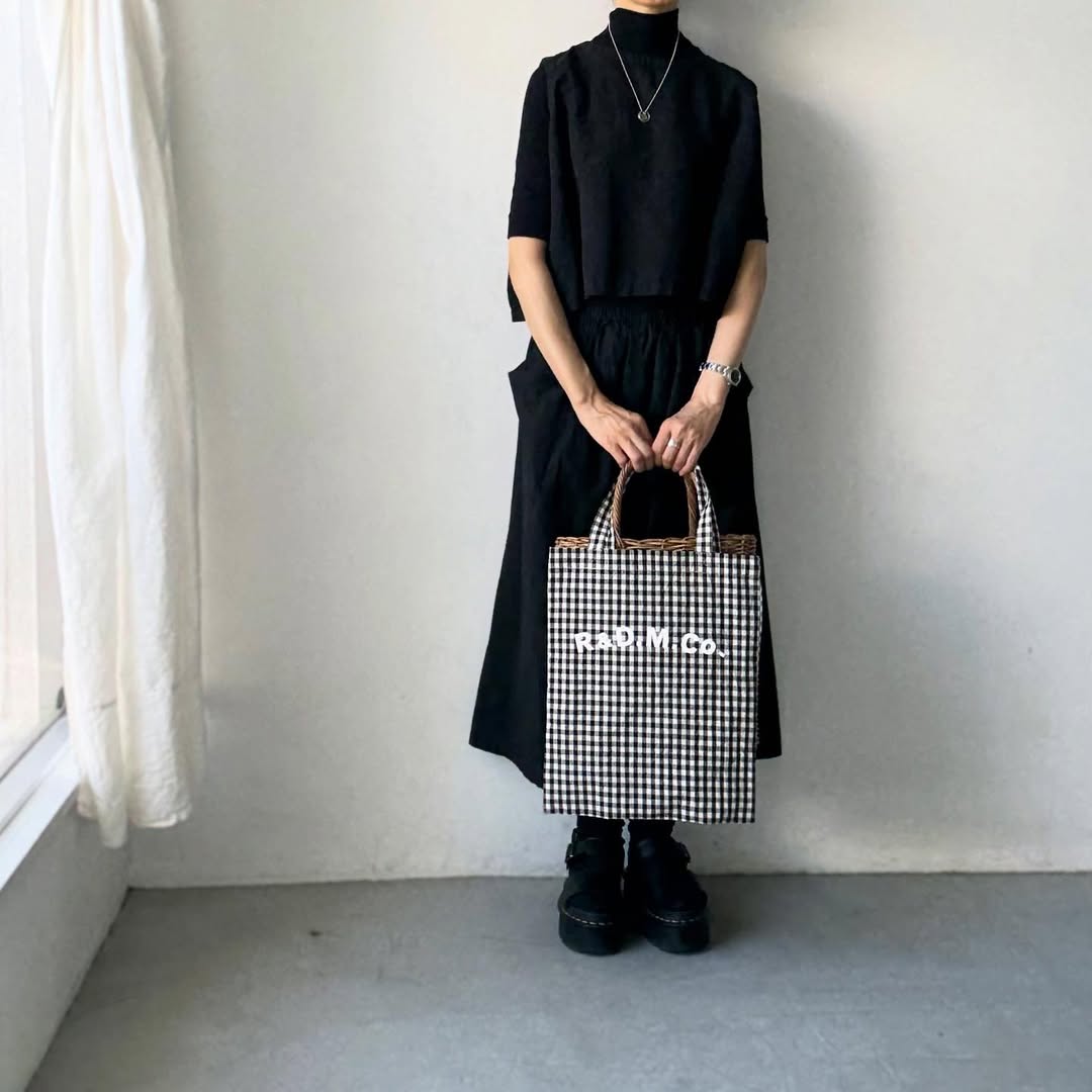 R&D.M.Co ギンガムチェックトートバッグ