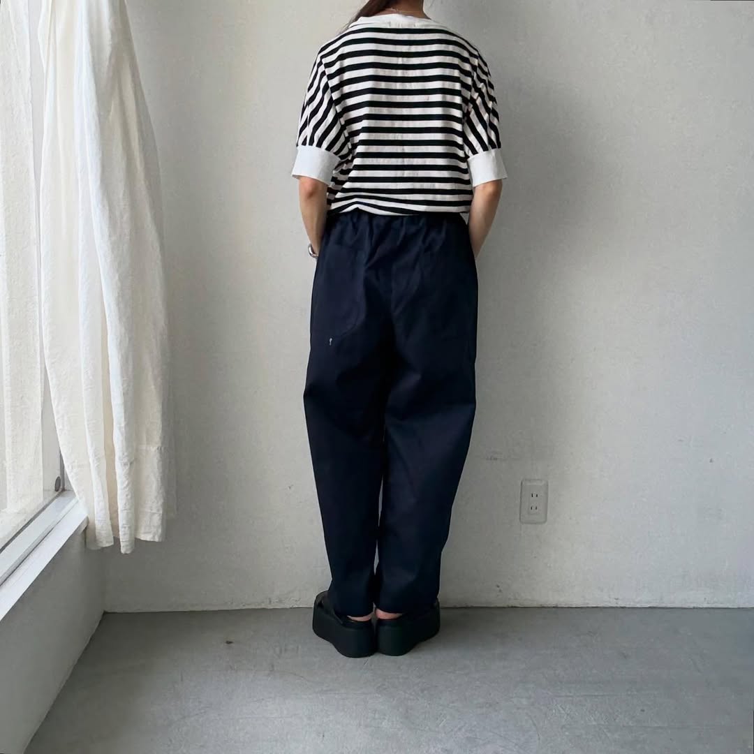 homspun 高密度ウエポンギャザーパンツ ネイビー