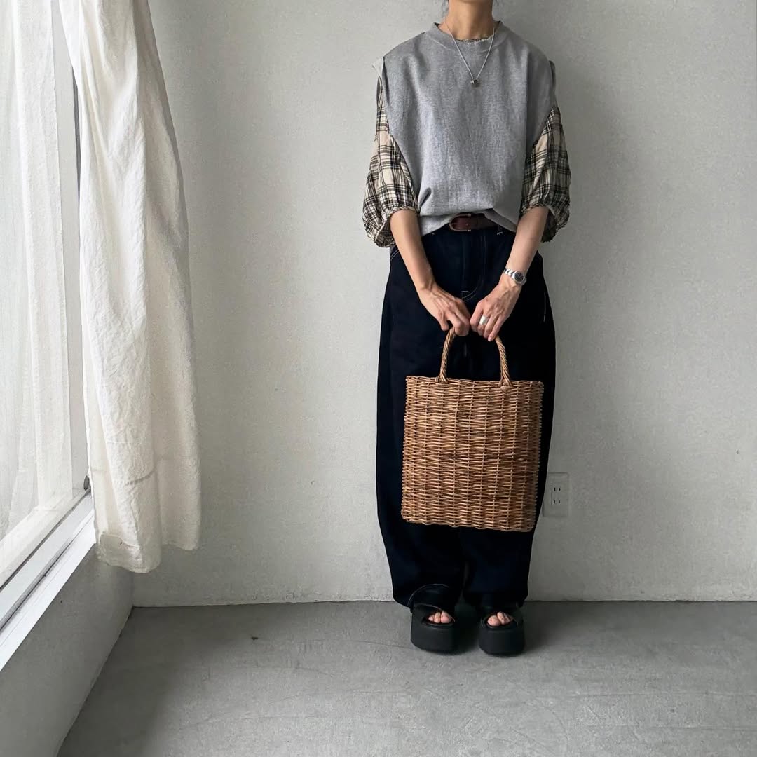homspun コンパクト裏毛ベスト トップグレー