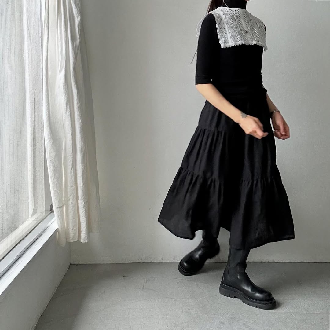 R&D.M.Co デンズリーリネンティアードスカート