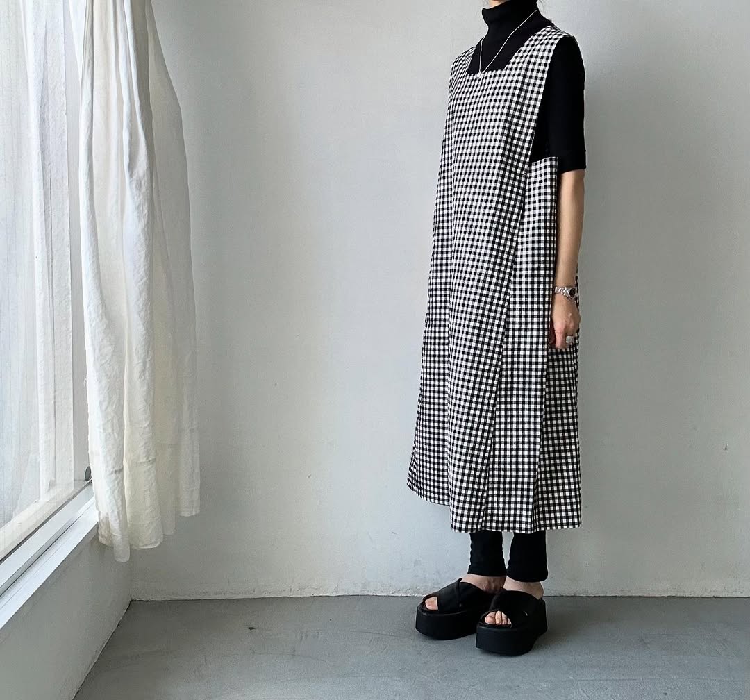 atelier d'antan Coudresギンガムコットンドレス