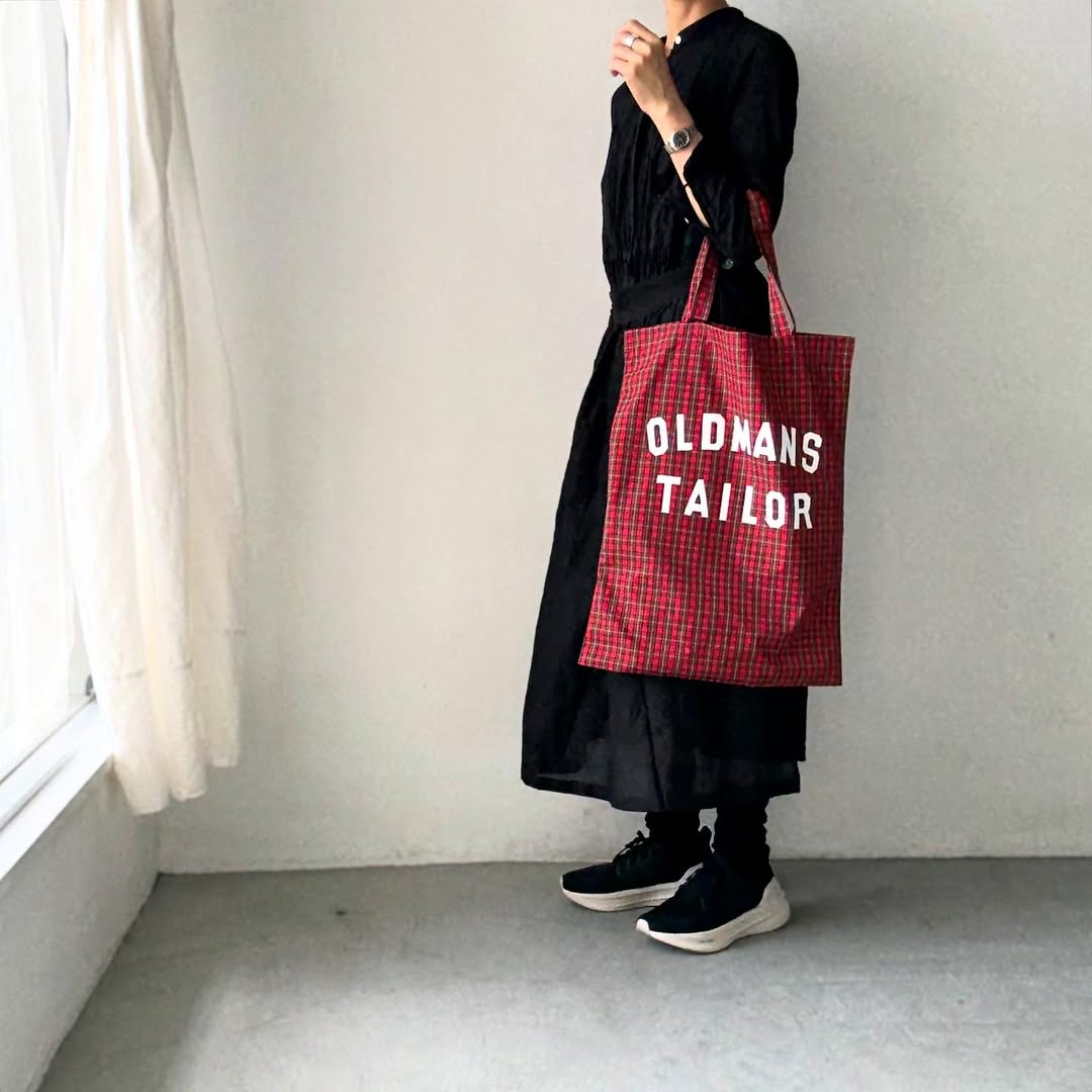 OLDMANS TAILOR OMTプリントトートバッグ レッドチェック