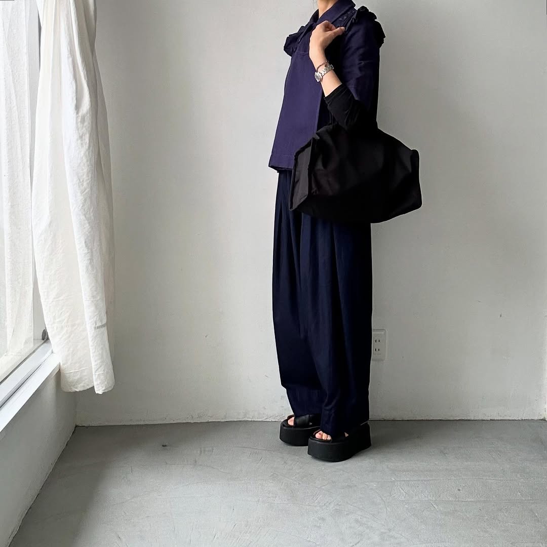 TENNE HANDCRAFTED MODERN ベンタイルコットンボストンバッグ ブラックS
