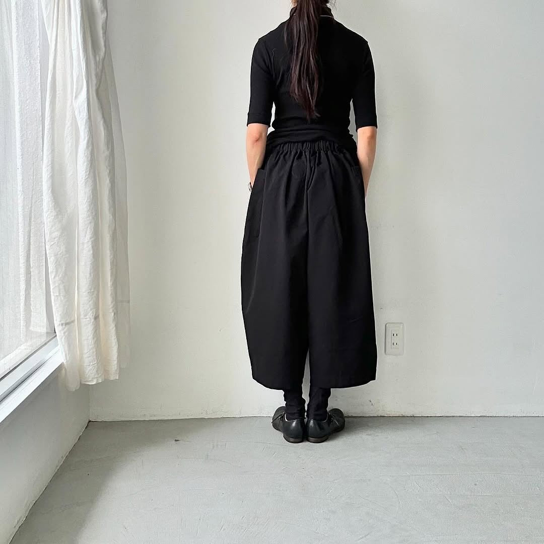 atelier d'antan Perriereコットンワイドパンツ ブラック
