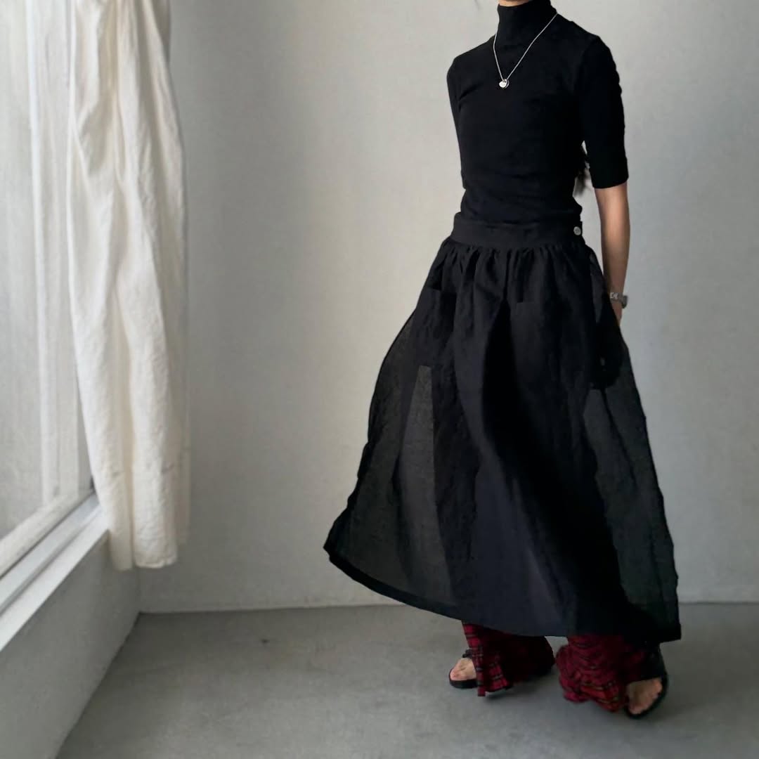 R&D.M.Co シェーディングチェックサロンエプロン