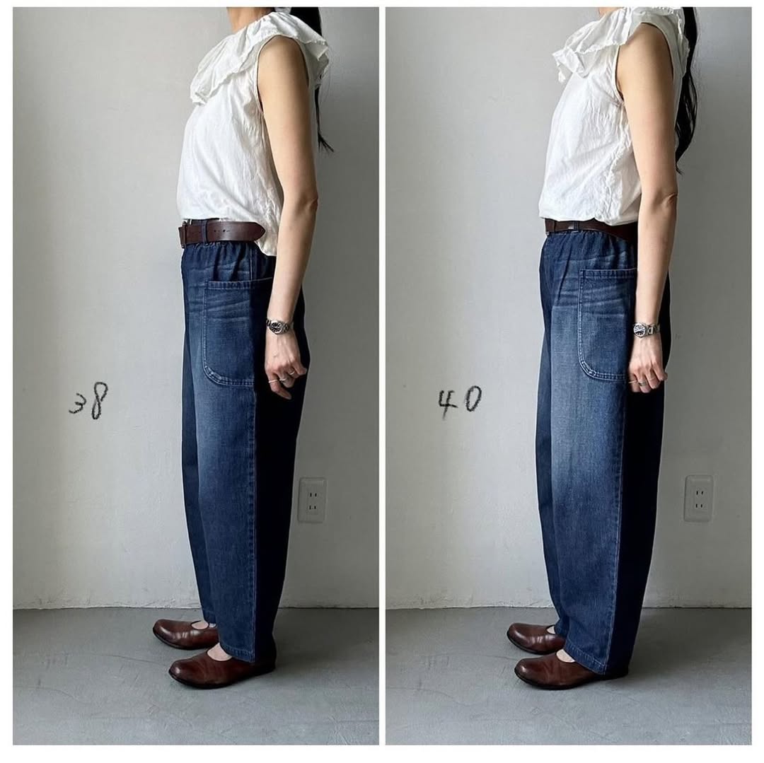 atelier naruse コットンデニムバルーンパンツ ストーンウォッシュインディゴ