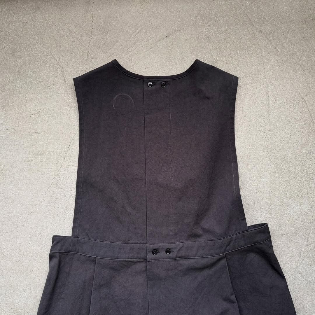 atelier d'antan kobell コットンエプロンドレス ダークグレー