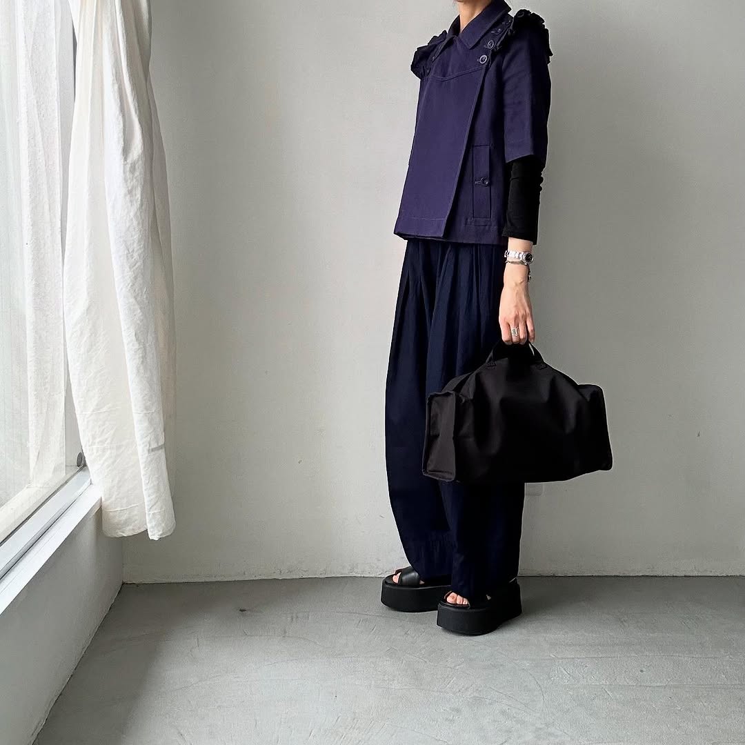 TENNE HANDCRAFTED MODERN ベンタイルコットンボストンバッグ ブラックS
