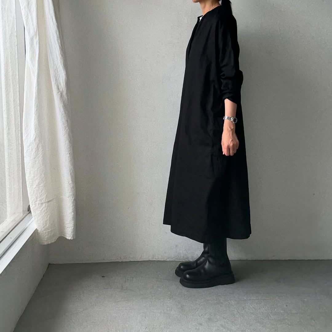 jujudhau コットンツイルポケットドレス