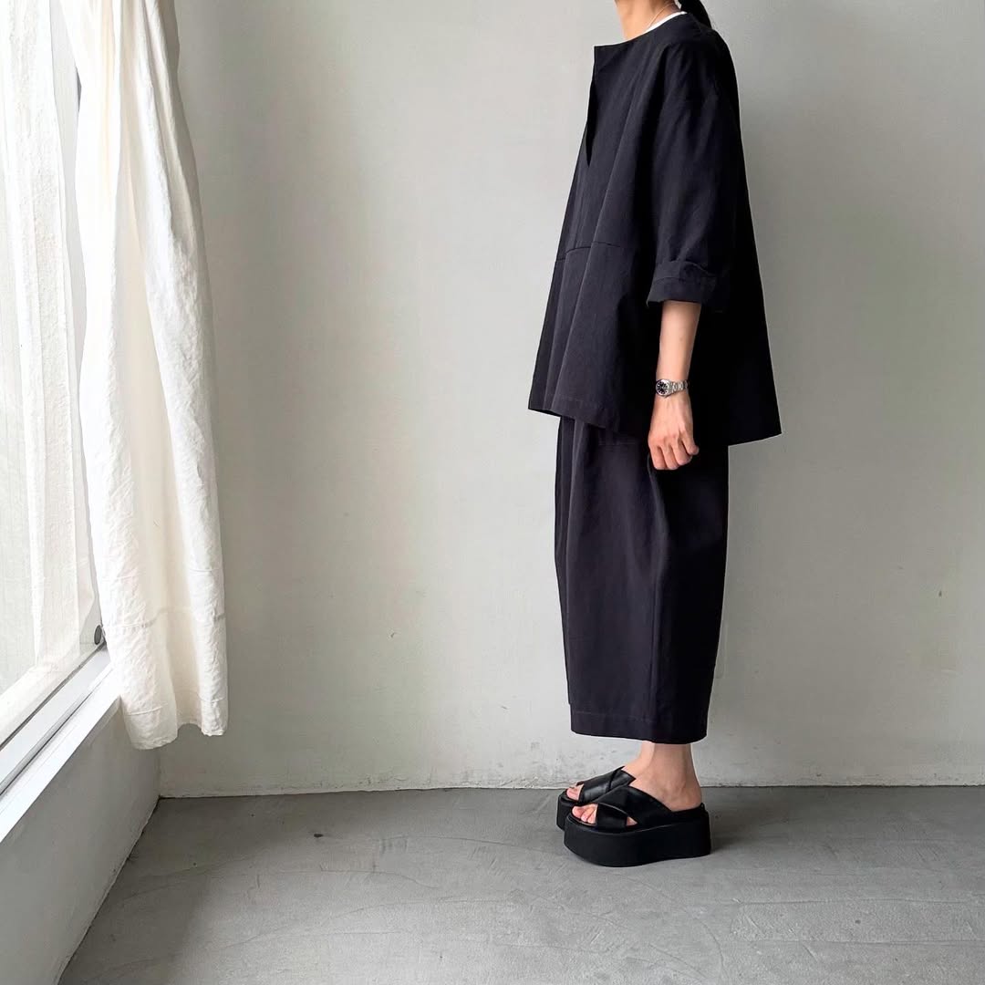 atelier d'antan Bouvetコットンプルオーバー ダークグレー