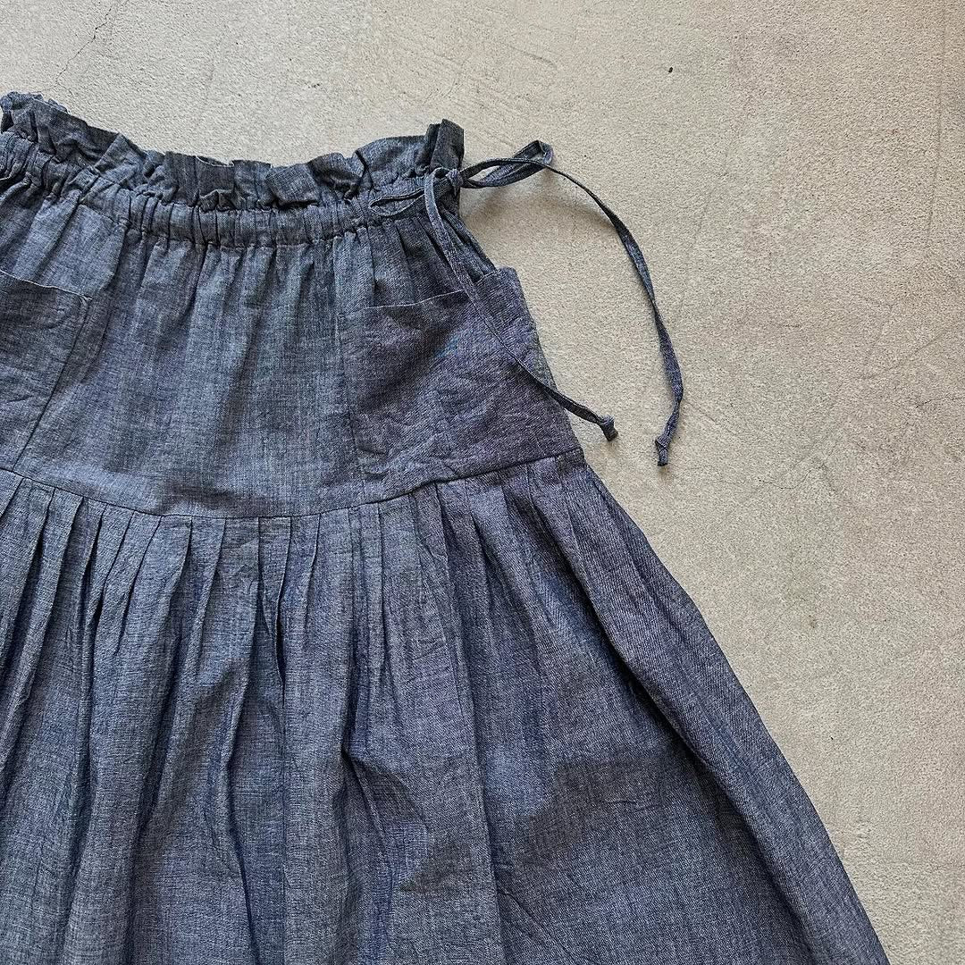 MAGALI インディゴコットンティアードスカート