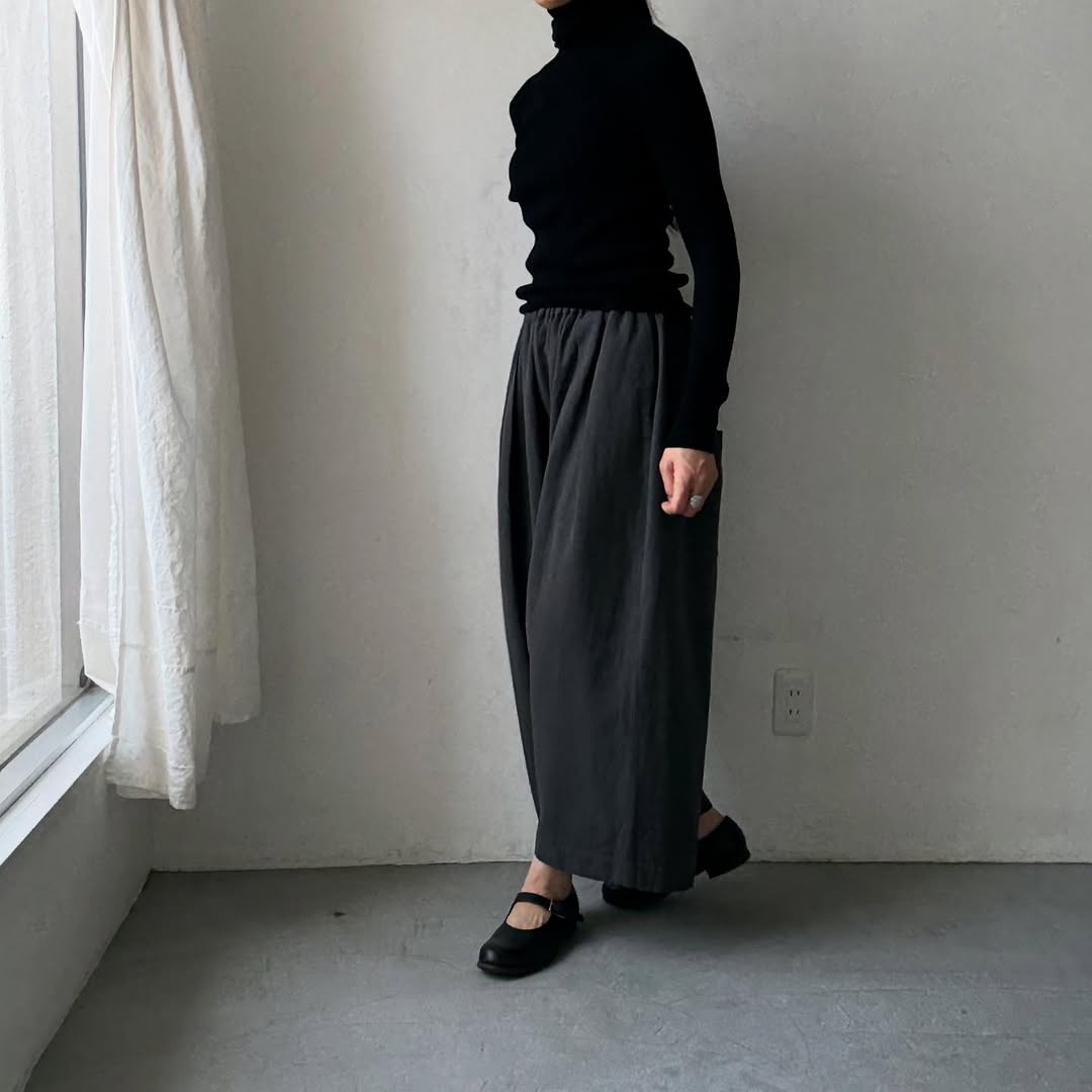 受付終了🟡11月納期受注会商品🟡 SACUCA ウールコットンリネンポケットワイドパンツ size1