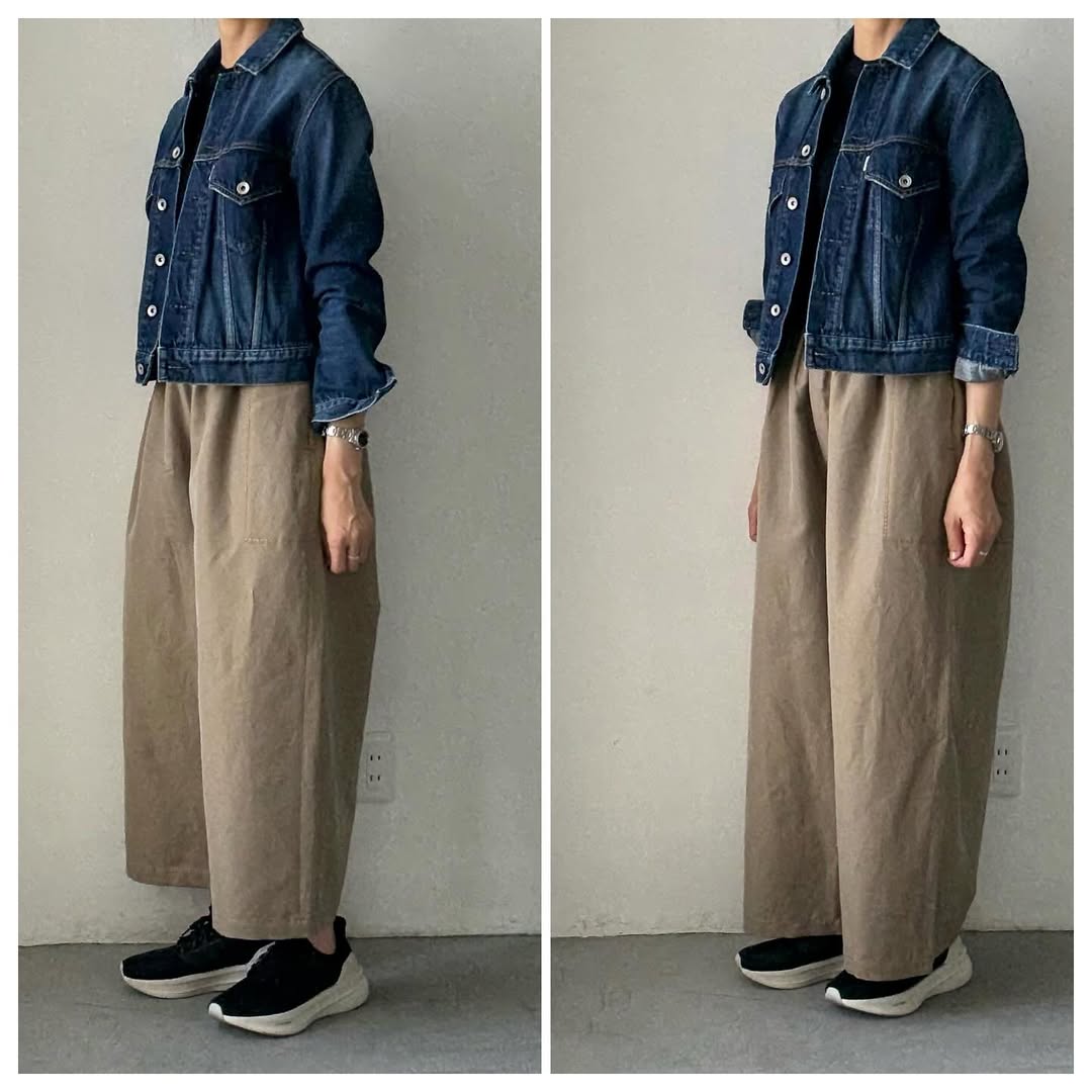 homspun ウールリネンギャザーワイドパンツ ベージュ