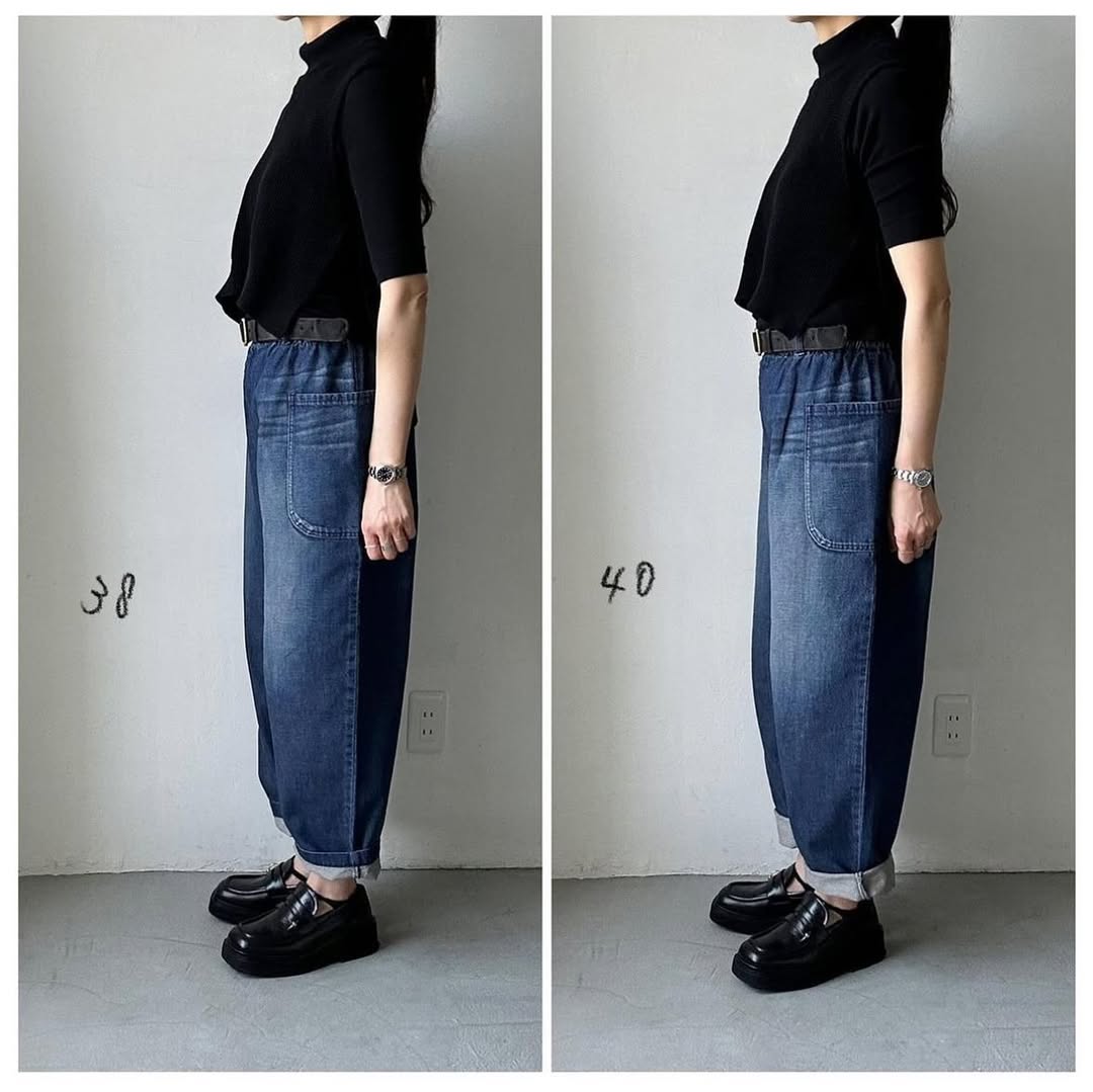 atelier naruse コットンデニムバルーンパンツ ストーンウォッシュインディゴ