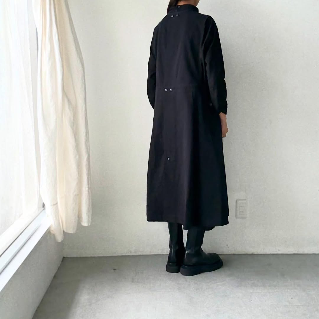 atelier d'antan kobell コットンエプロンドレス ブラック