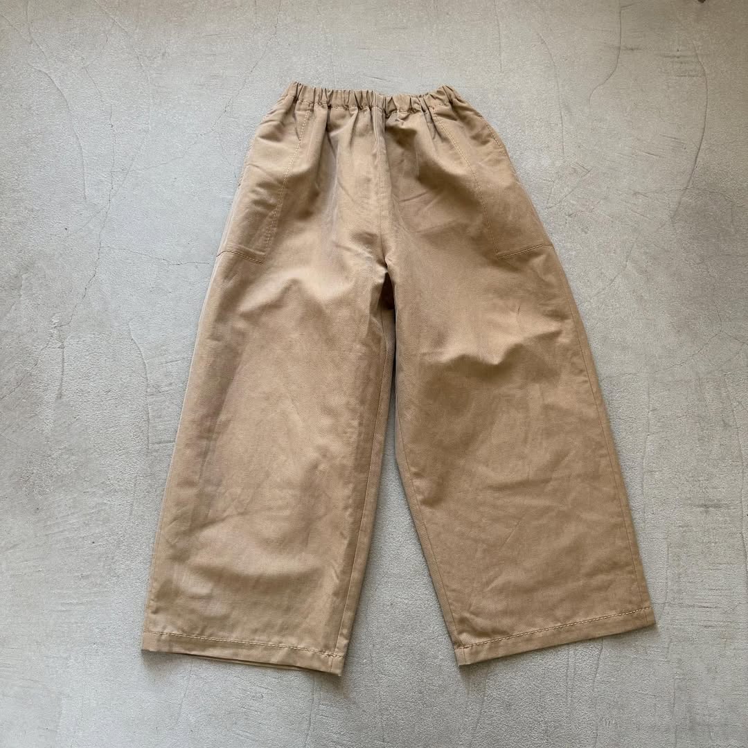 homspun ウールリネンギャザーワイドパンツ ベージュ