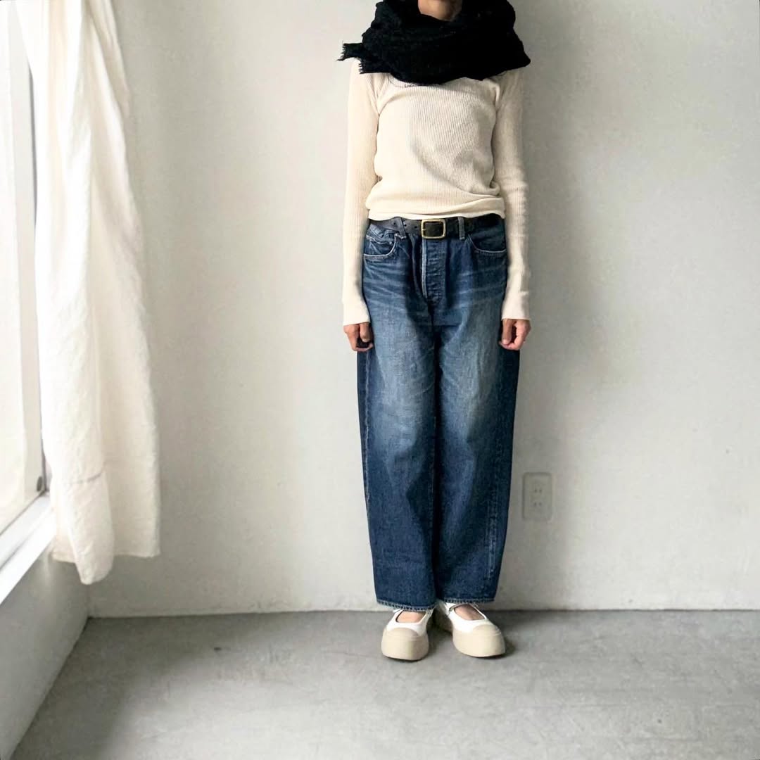 R&D.M.Co クルーネックリブニットソー