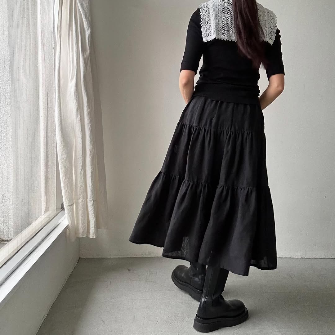 R&D.M.Co デンズリーリネンティアードスカート
