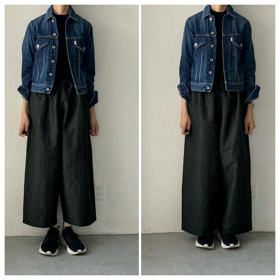 homspun ウールリネンギャザーワイドパンツ ダークグリーン
