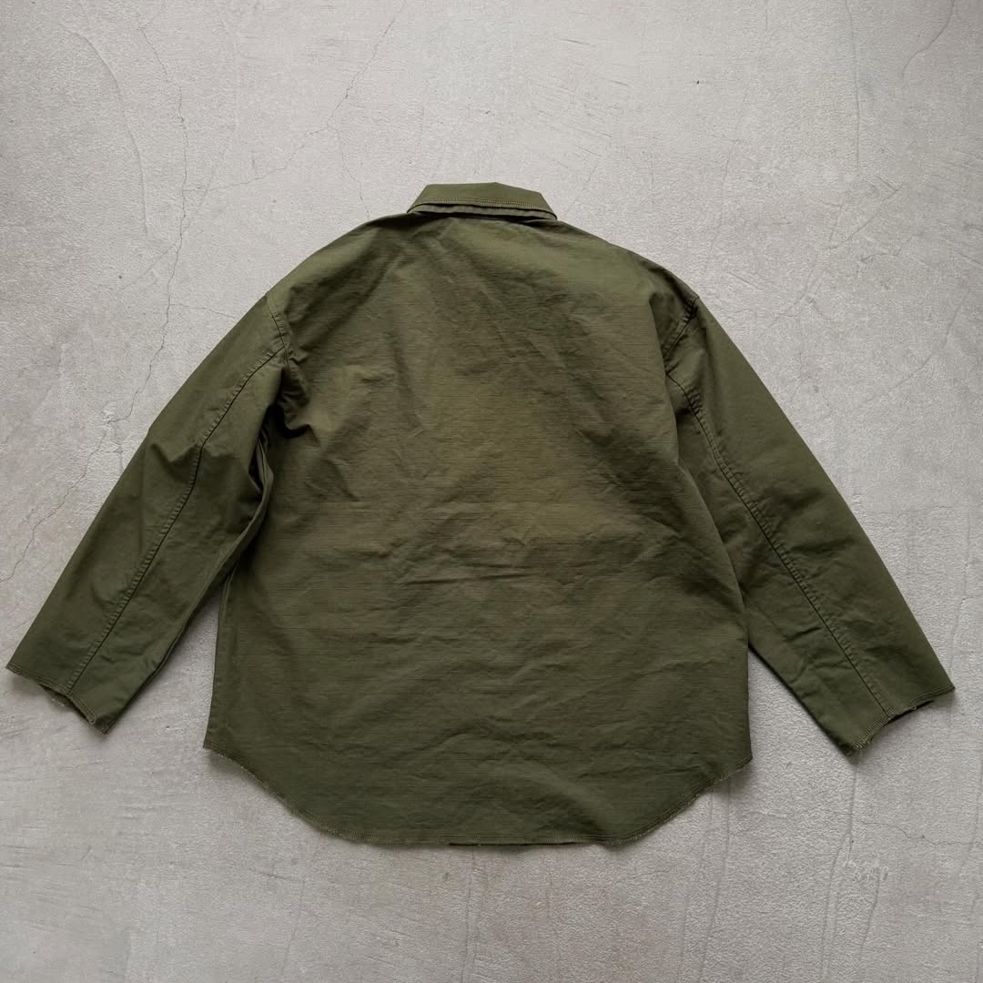 homspun リップストップシャツジャケット オリーブ