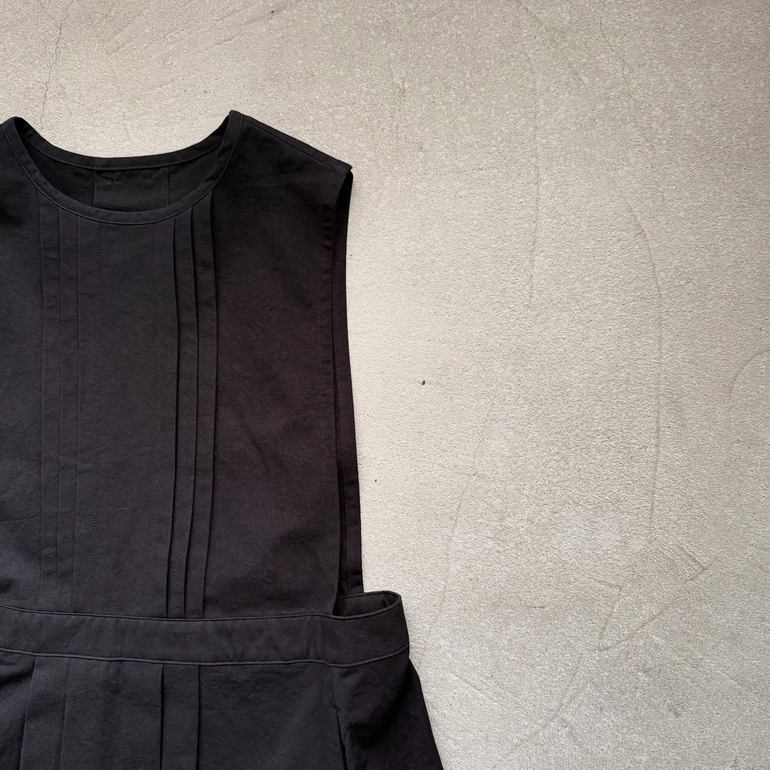 atelier d'antan kobell コットンエプロンドレス ブラック