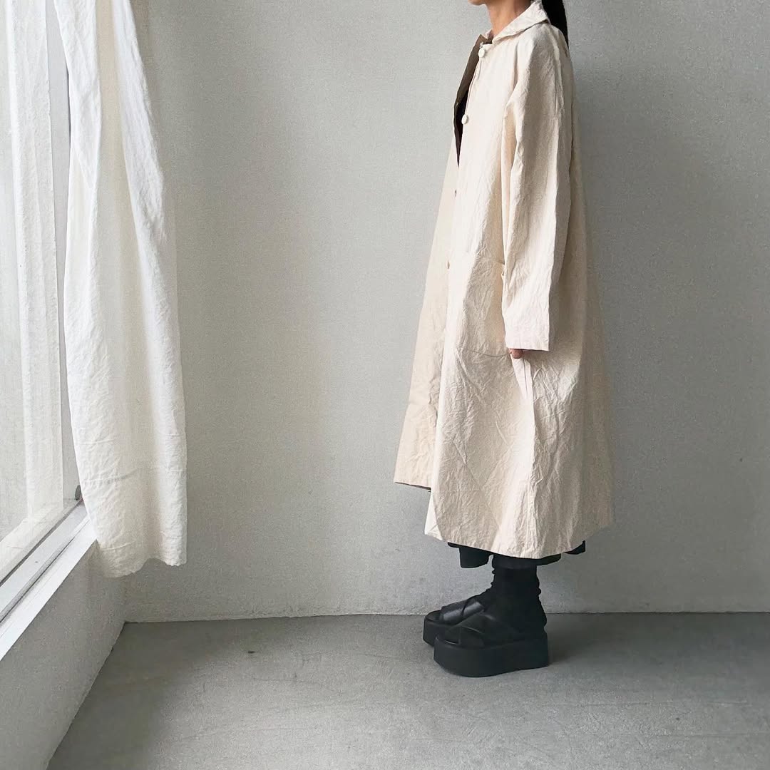 jujudhau コットンカラードコート