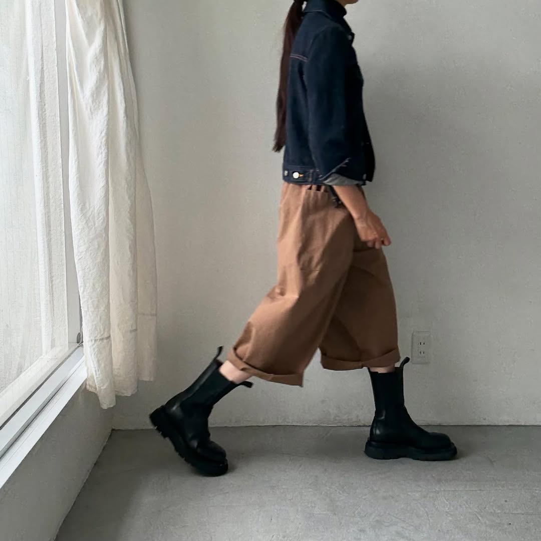 atelier d'antan Perriereコットンワイドパンツ カーキ