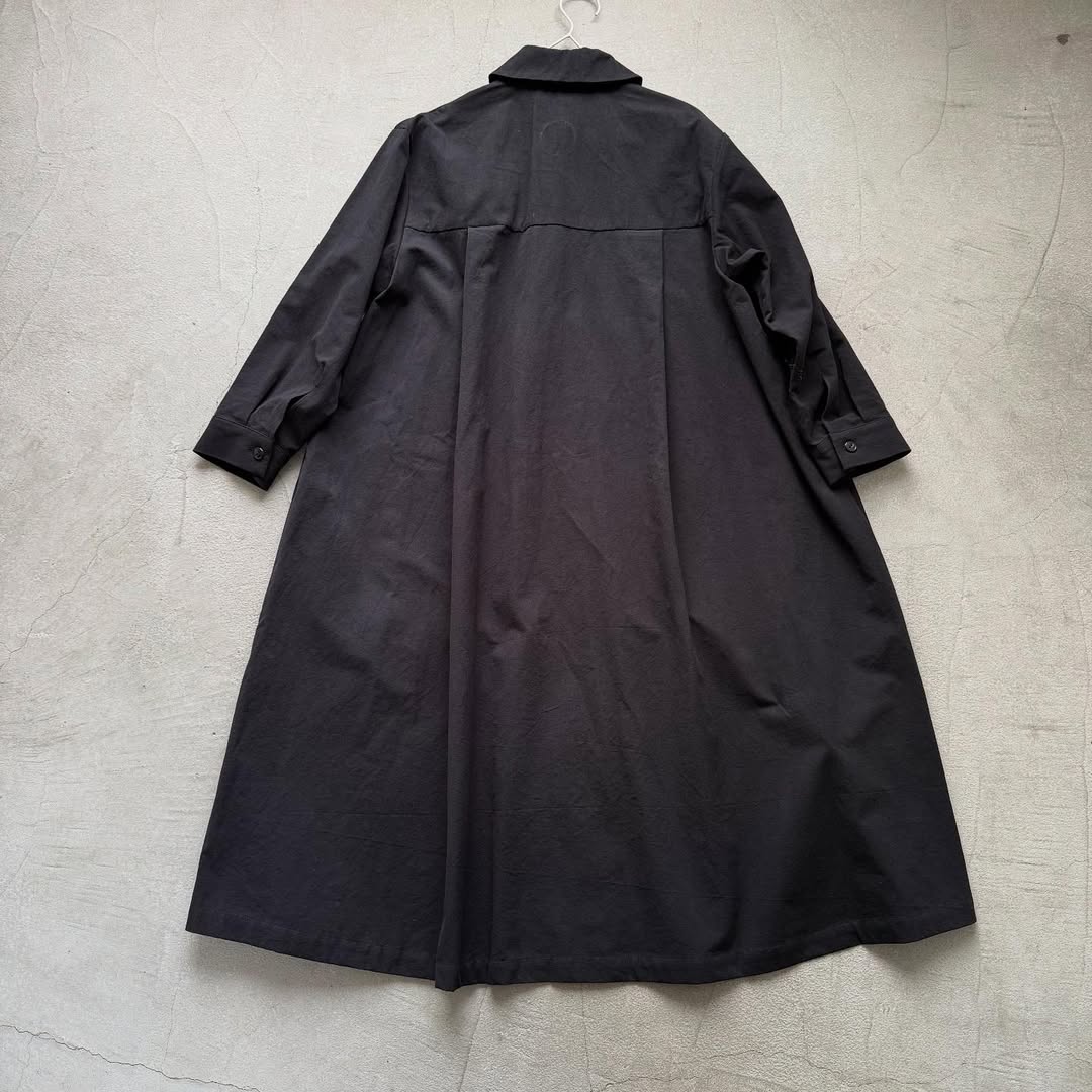 atelier d'antan Girardコットンコートワンピース ブラック