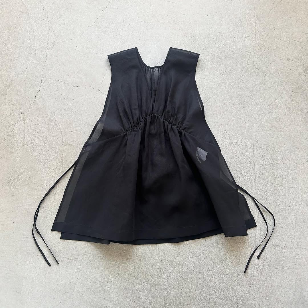 TENNE HANDCRAFTED MODERN コットンオーガンジー2wayショートドレス ブラック