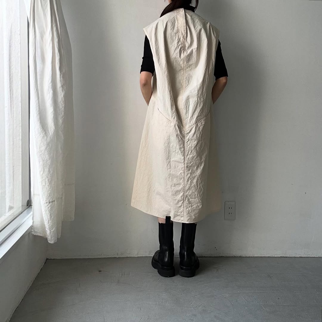 R&D.M.Co ハイカウントコットンパンチドバッグドレス