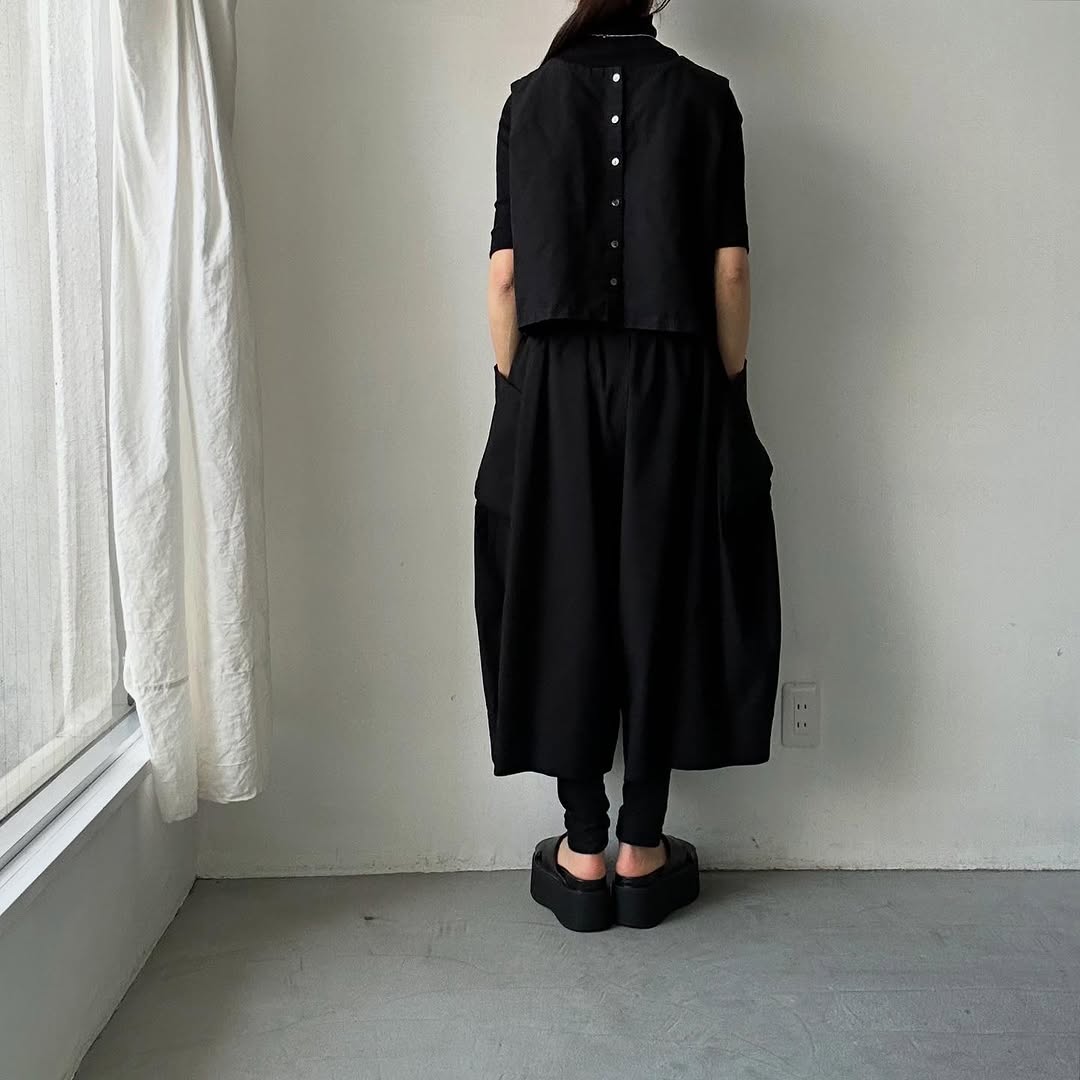 TENNE HANDCRAFTED MODERN ビッグポケットキュロット ブラック
