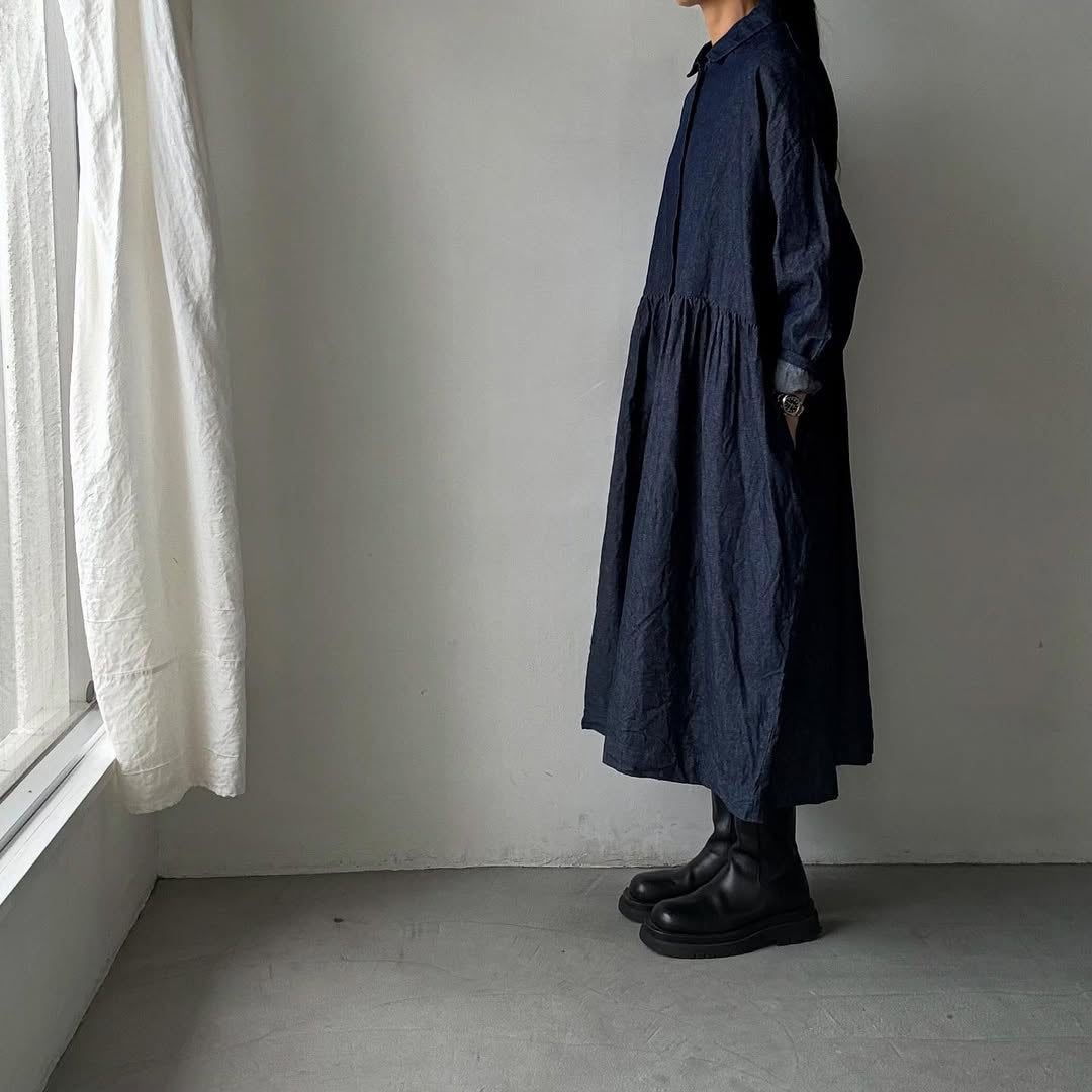 jujudhau デニムカラードドレス