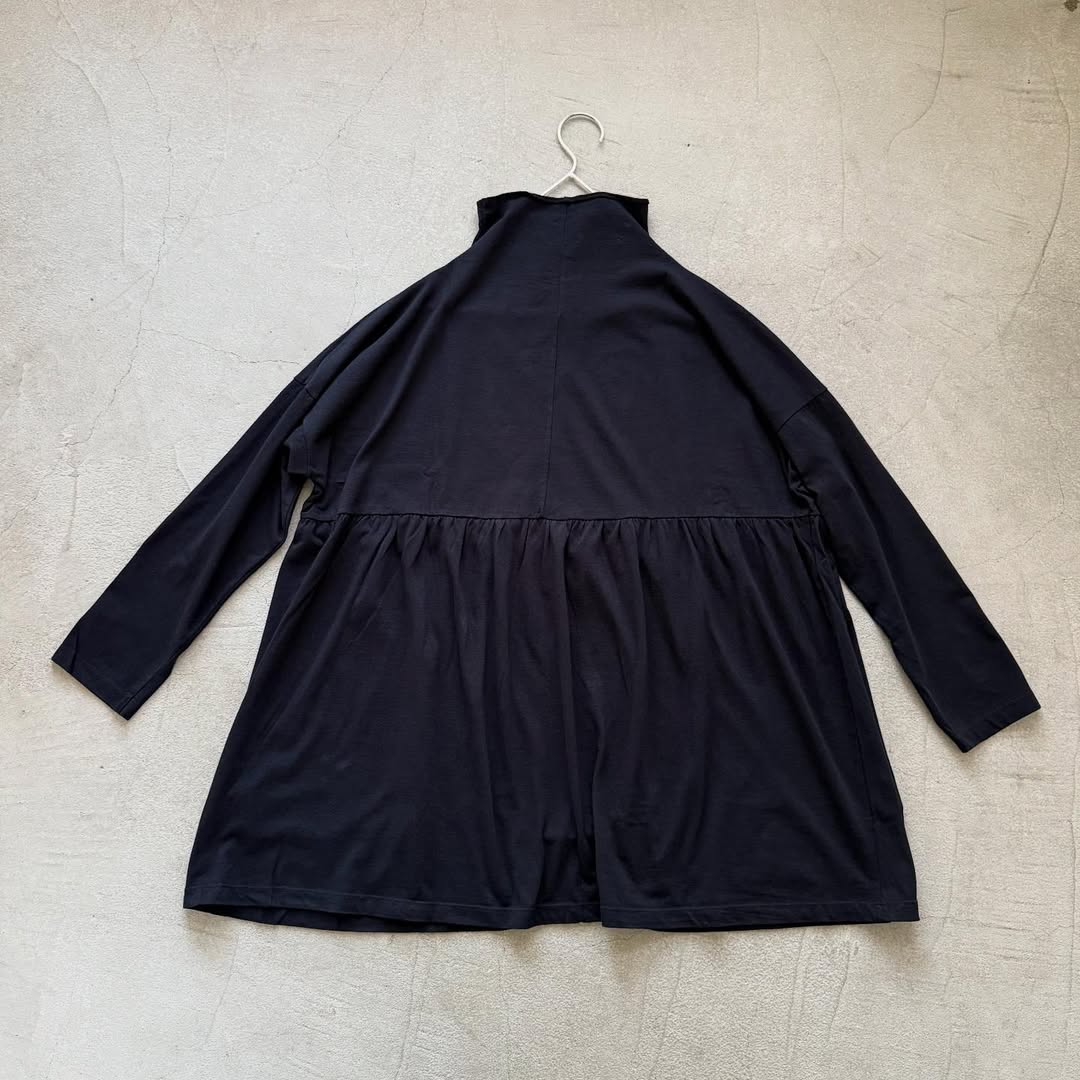 homspun 天竺ハイネックギャザープルオーバー
